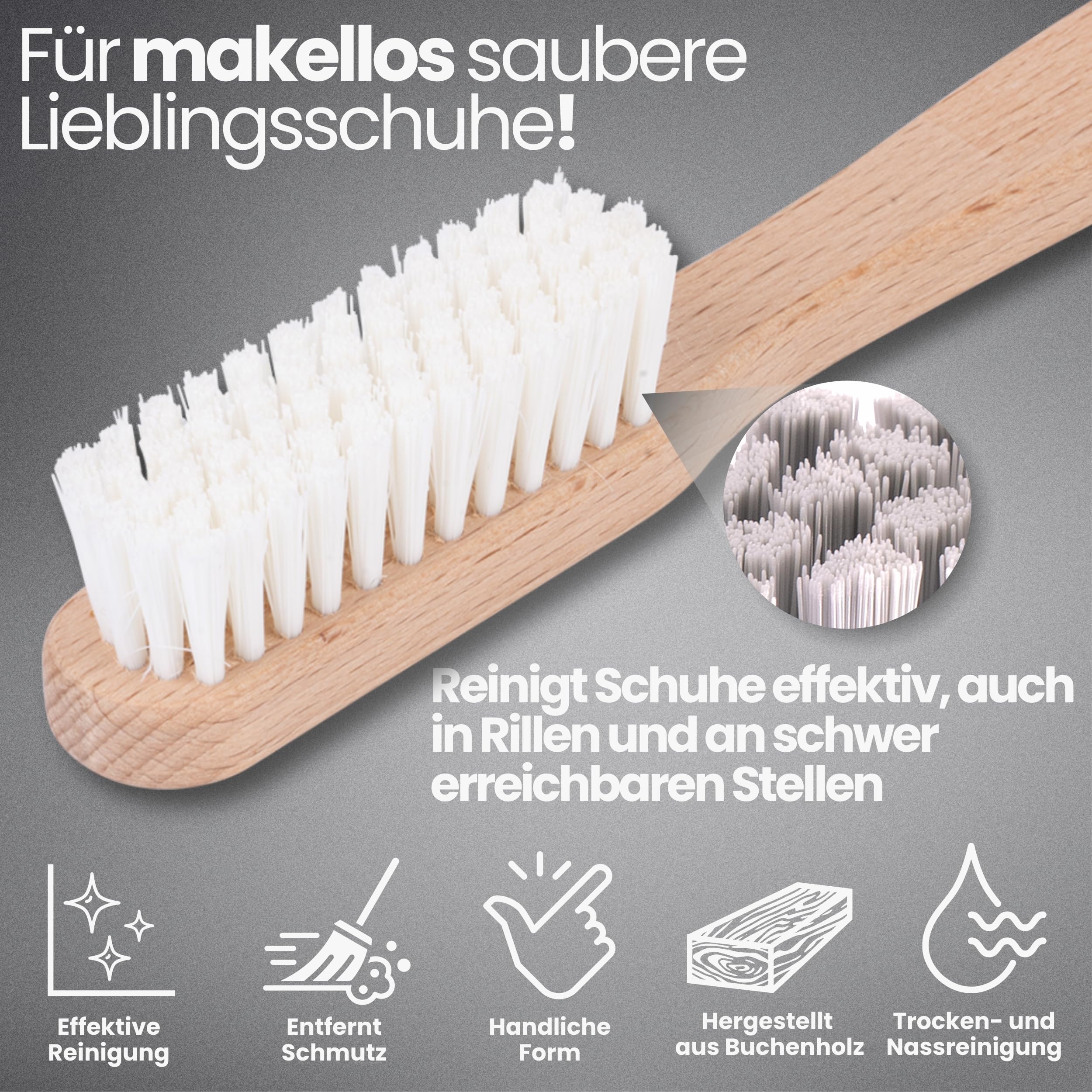 cleangang Reinigungsset Schuhbürste & Schuhputzset – Ideale Reinigung & Pflege für Lederschuhe & Sneaker, mit Schuhcreme, Schuhputzbürste & Bürste zur Reinigung – Perfekt für Schuhpflege & Lederpflege