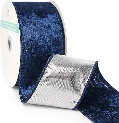 Miniatura 8 de CT CRAFT LLC Cinta de terciopelo con alambre para decoración del hogar de Navidad, envoltura de regalos, manualidades de bricolaje, 2.5 pulgadas x