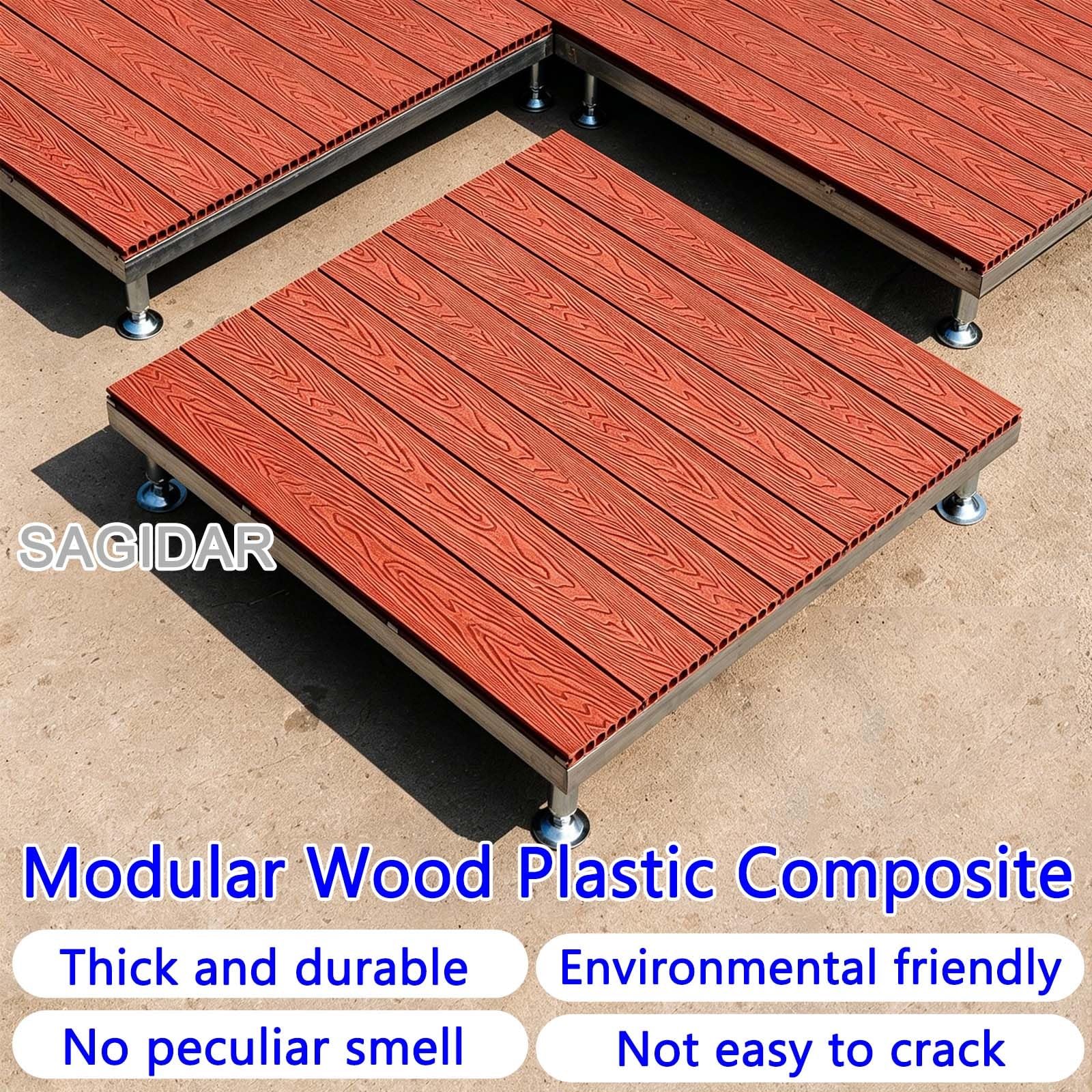 84x84cm Piattaforma Galleggiante For Esterni Modulare In Legno Composito