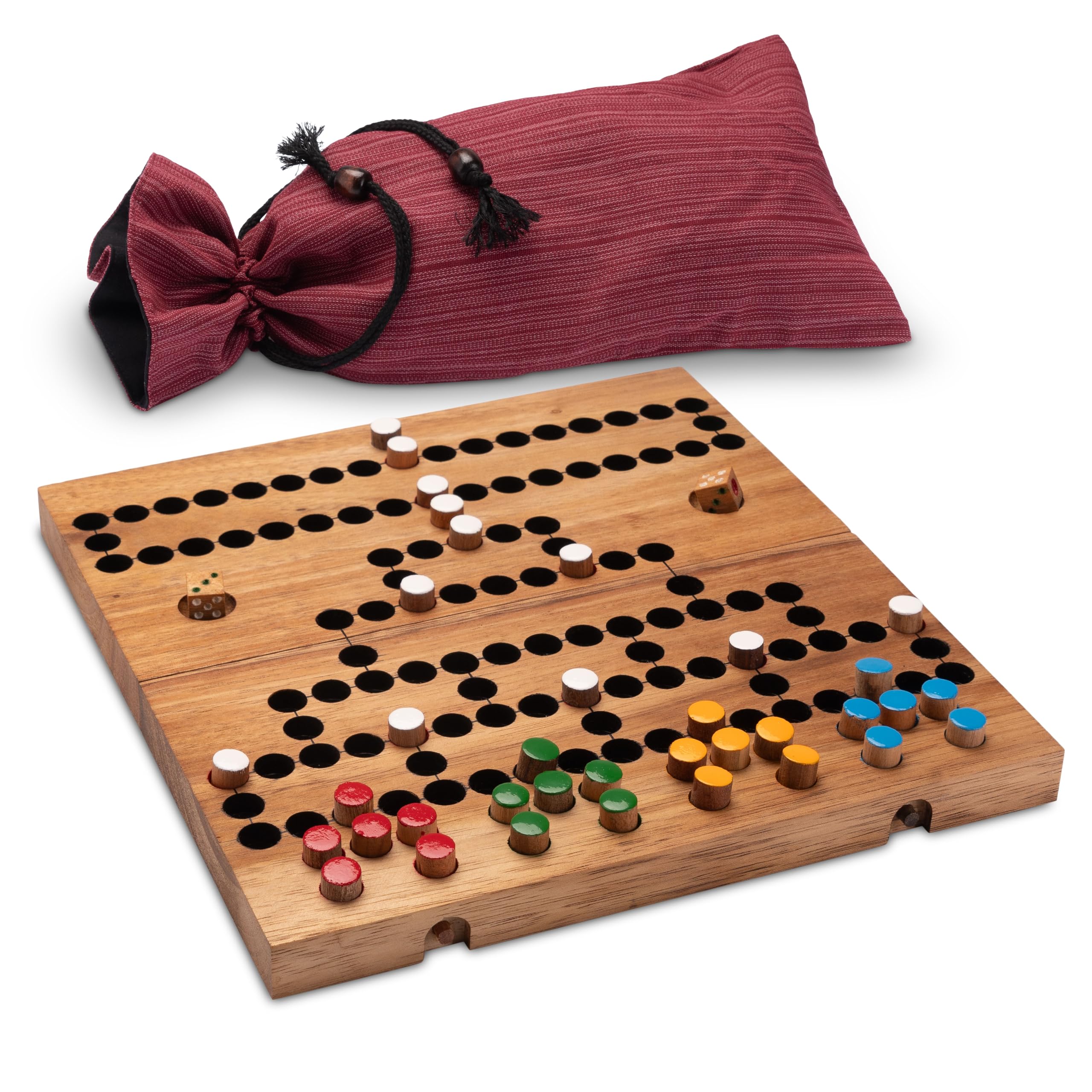 LOGOPLAY Blocus pour 2 à 4 joueurs avec sac en tissu - Plateau de jeu 26 x 27 cm pliable