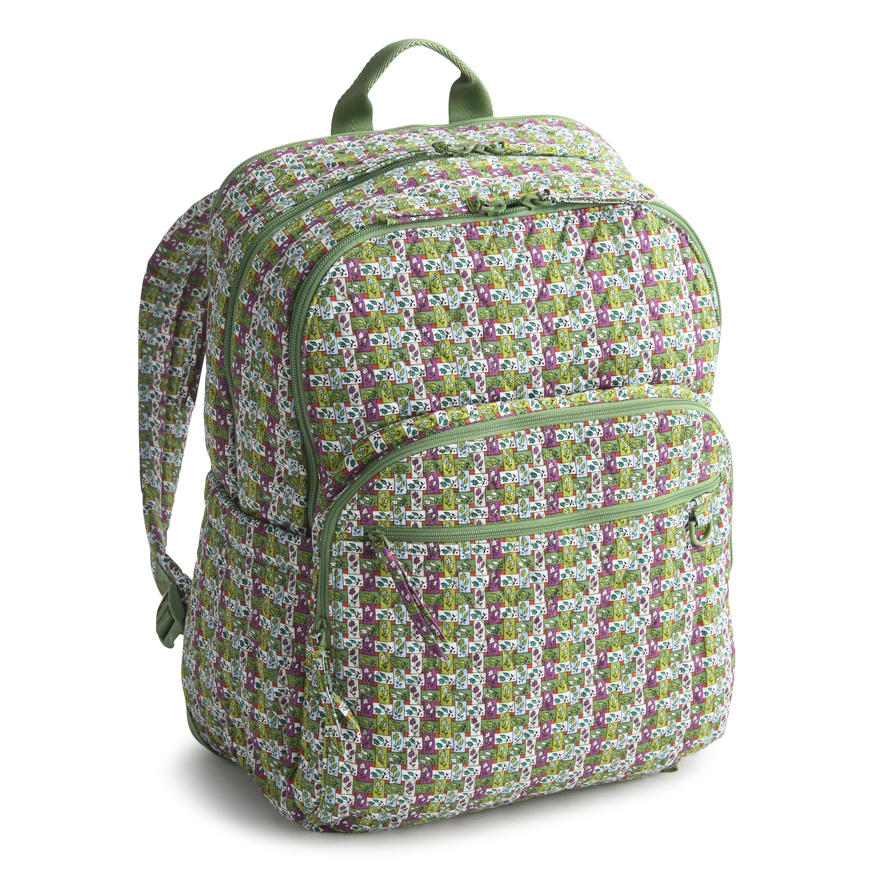 Vera Bradley Women's Premium Cotton Large Bancroft Backpack, Ribbon Plaid, One Size