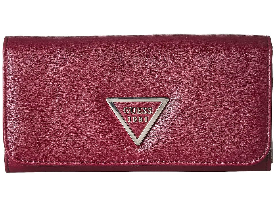 

GUESS Lauri SLG Large Flap Organizer (Red) Wallet Handbags