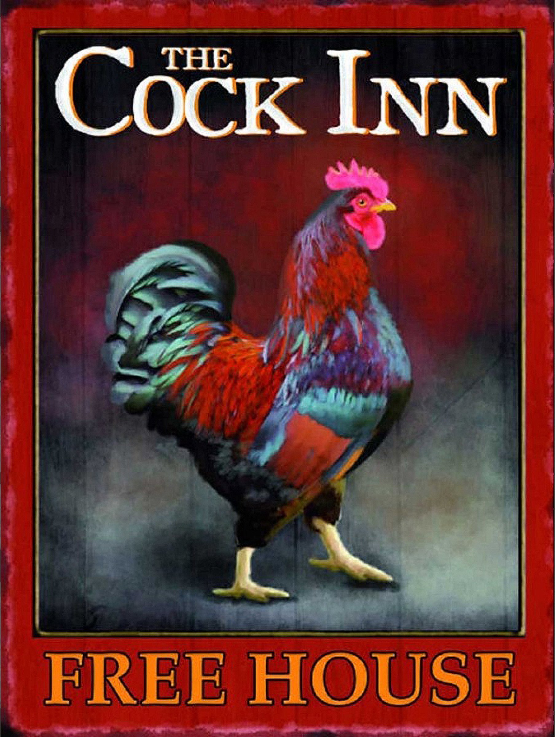Shawprint Limited THE COCK INN RETRO METAL FRIDGE MAGNET 100MM X 75MM (328F)