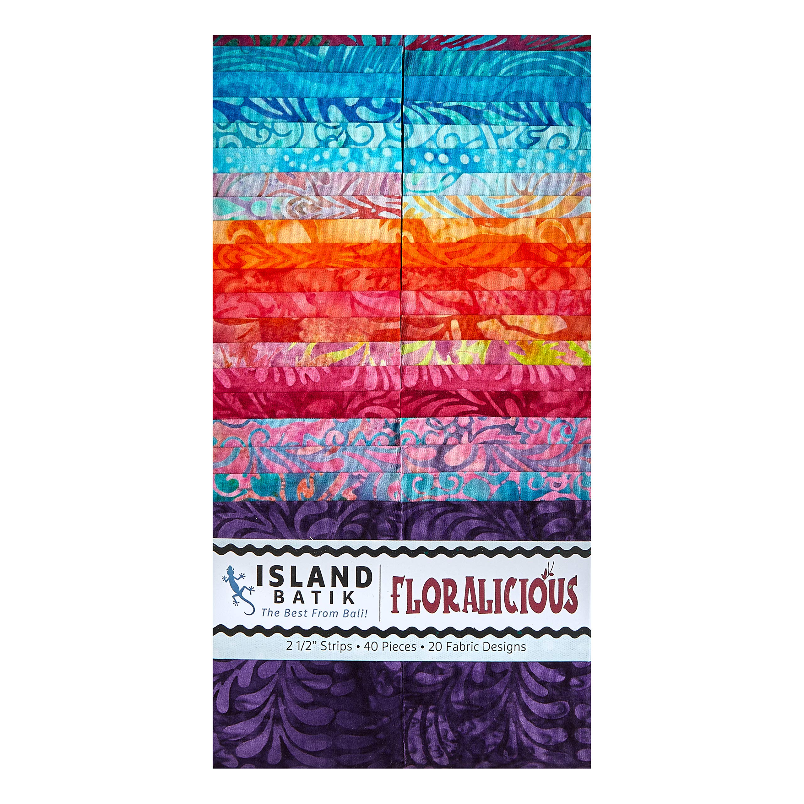 Island BatikFloralicious 2.5'' Strip Pack Assorted