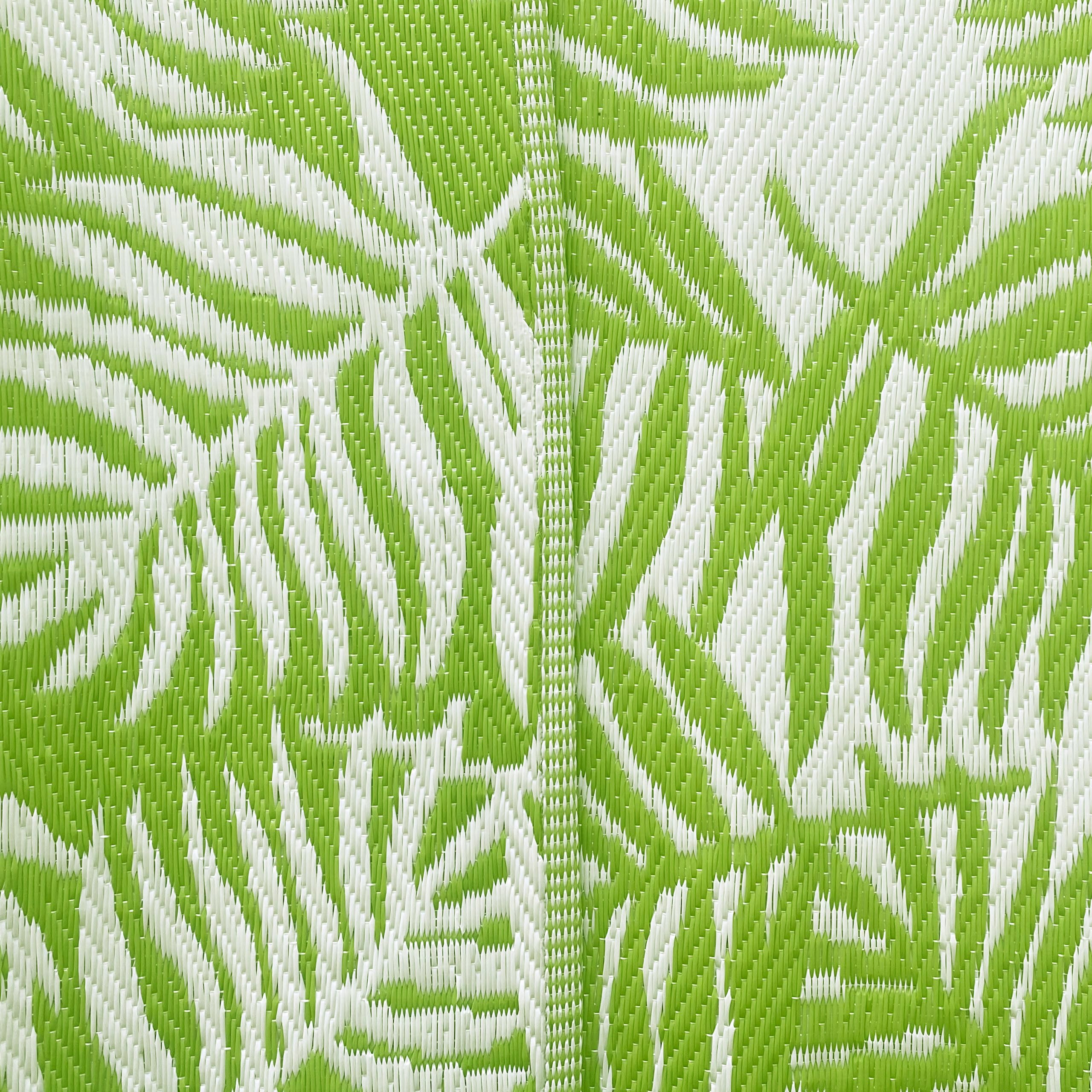 CARPETIA Outdoor Teppich Palmen-Design Grün Weiß UV-beständig 90x300 cm