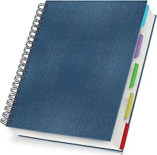 Notebook A4 Squared – A4 Notebook with Dividers with 5 mm Grid – Hard Cover Spiral Notepad 21 x 28.5 cm with 240 Pages 100 GSM Paper for School, Office and Home, Royal Blue