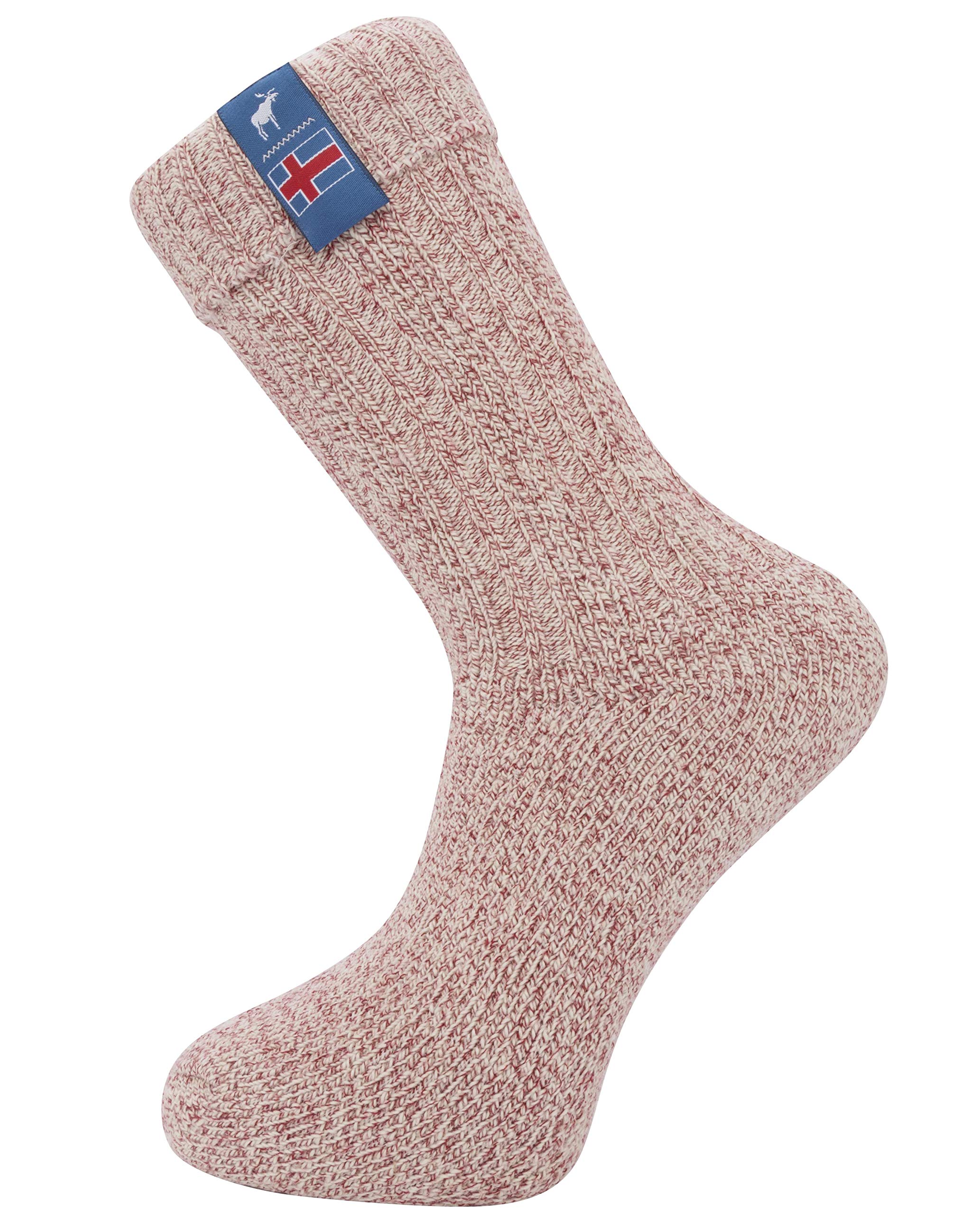 Icelandic Saga Socks (Red, UK 6-9 | EU 39-42)