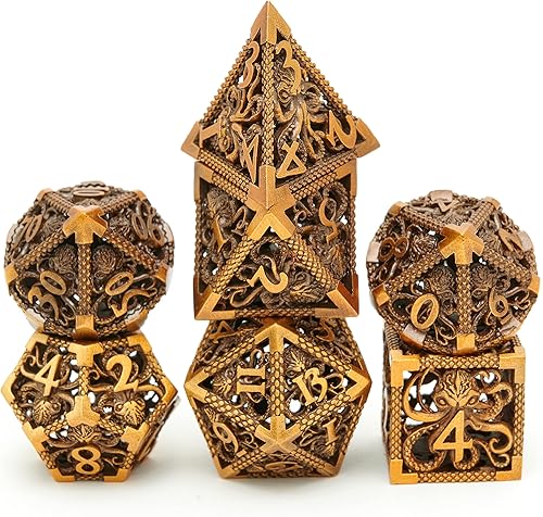 Miniatura 35 de DND - Juego de dados de metal para Dungeons and Dragons, dados de metal único DND, dados de poliedro D y D con caja para juegos de rol D20, D12