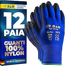 S&R Work Gloves (12 Pairs) Men Women Nylon Durable and Thin