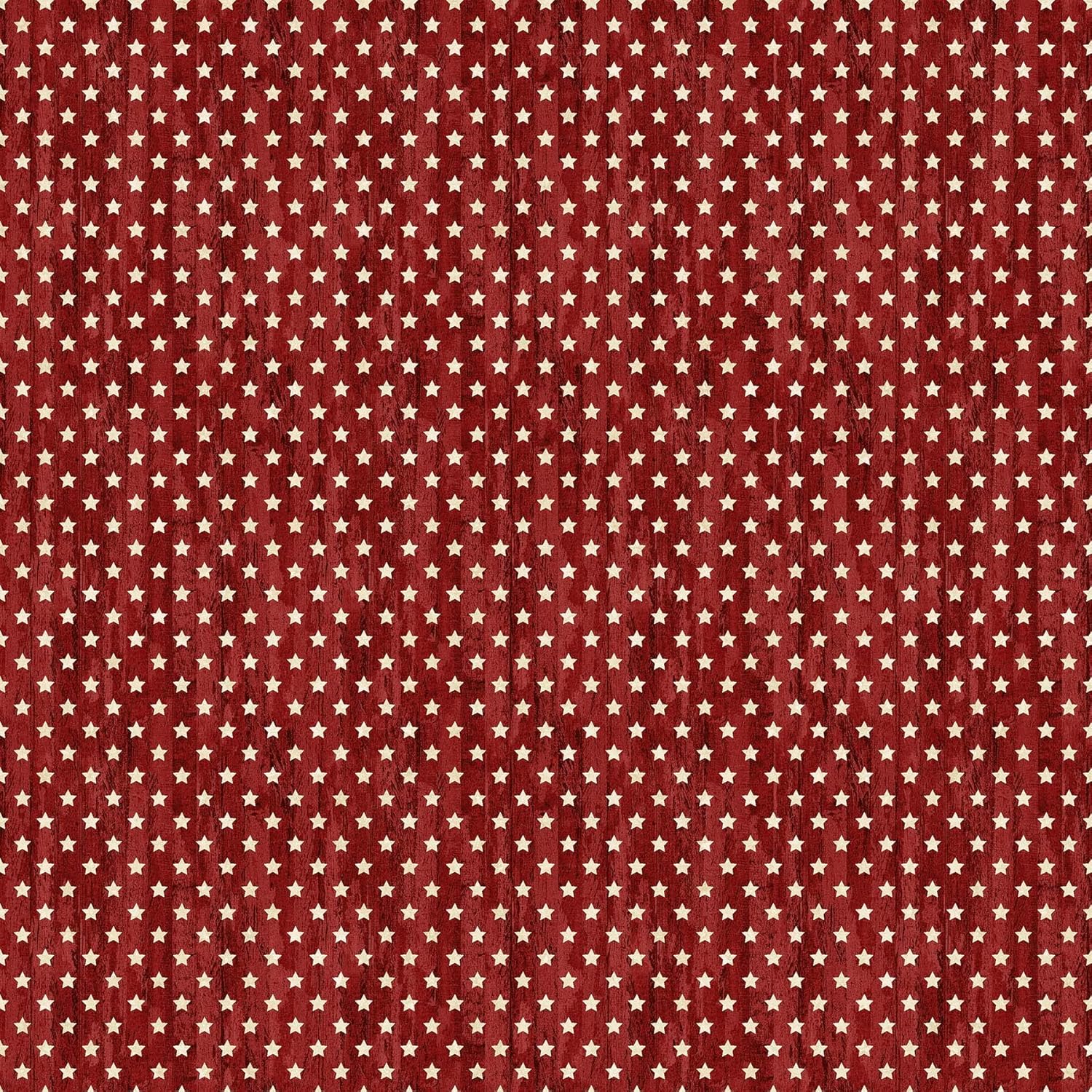 Patriotic, Ivory Stars, on Red Distressed Wood, Fabric, Quilts of Valor, Stonehenge, Stars and Stripes 11, Northcott, 25344-24, by The Yard