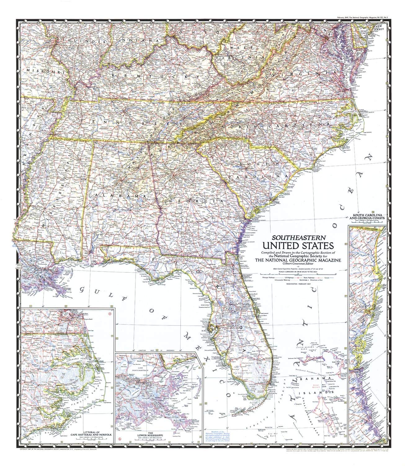 National Geographic: Southeastern United States 1947 - Historic