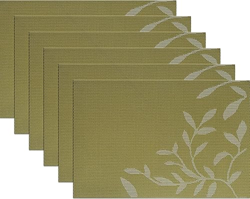 Miniatura 36 de Manteles individuales de plástico, juego de 6 manteles individuales lavables antideslizantes para mesa de comedor, manteles individuales de mesa