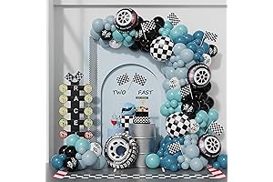 Race Car-Themed Birthday Party Decoration Extravaganza: Speedy Balloons and Zippy Foil Adornments