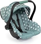 Bayer - Deluxe Doll Car Seat - Safety Belt, Sun Canopy, Accessories for Baby Dolls - Dolls up to 18” - Age 3+ - Grey Pink Butterfly - 67927AA