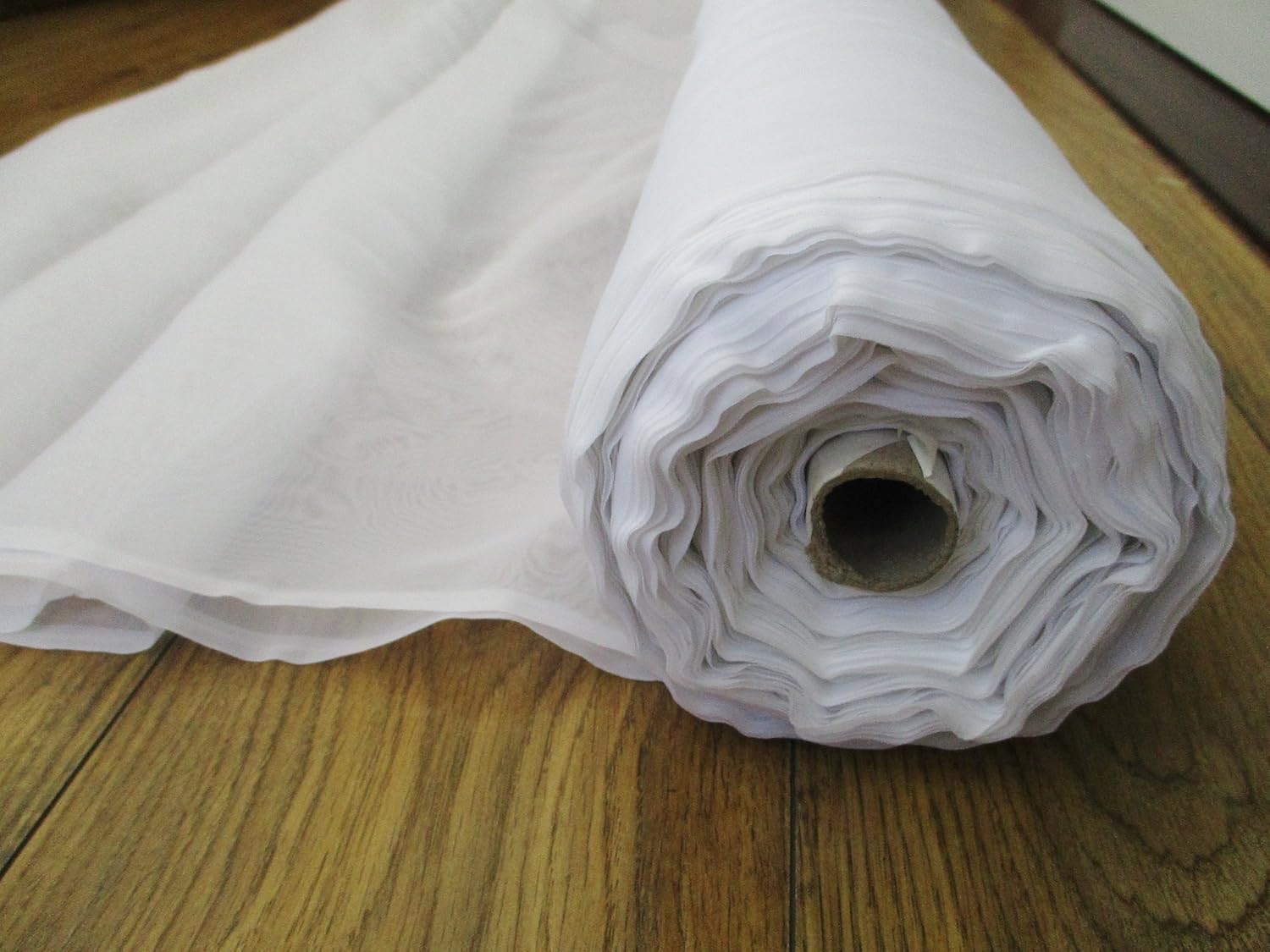 Curtains and Voiles Linen/Voile Muslin Fabric Roll White 300cm wide x