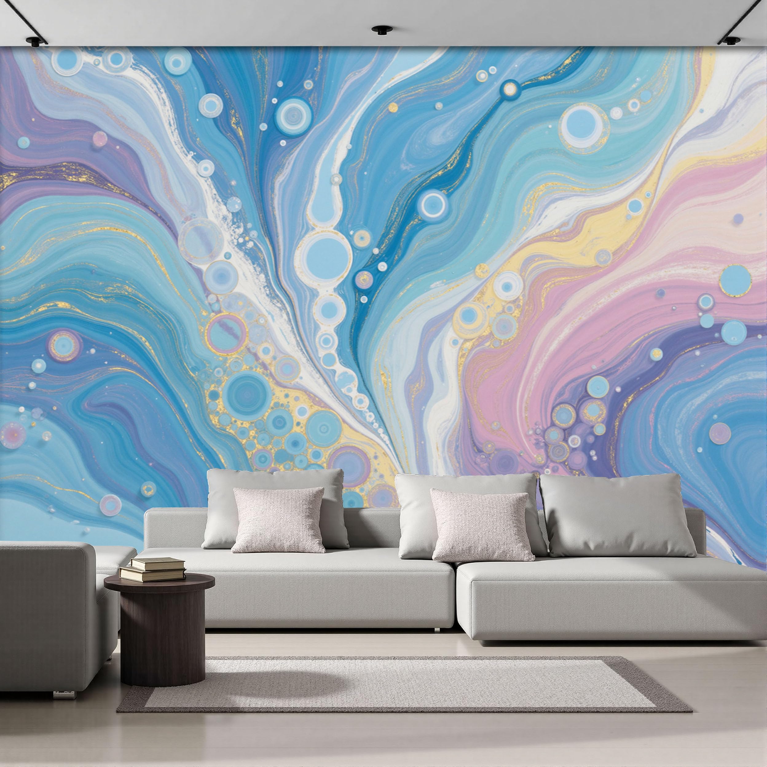 Texture d'agate romantique en fresque murale intissé haut de gamme pour chambre
