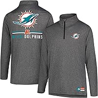 Vista 1 de Ultra Game NFL Official Adults Super Soft Quarter Zip Long Sleeve T-Shirt Gris Caliente Carbón