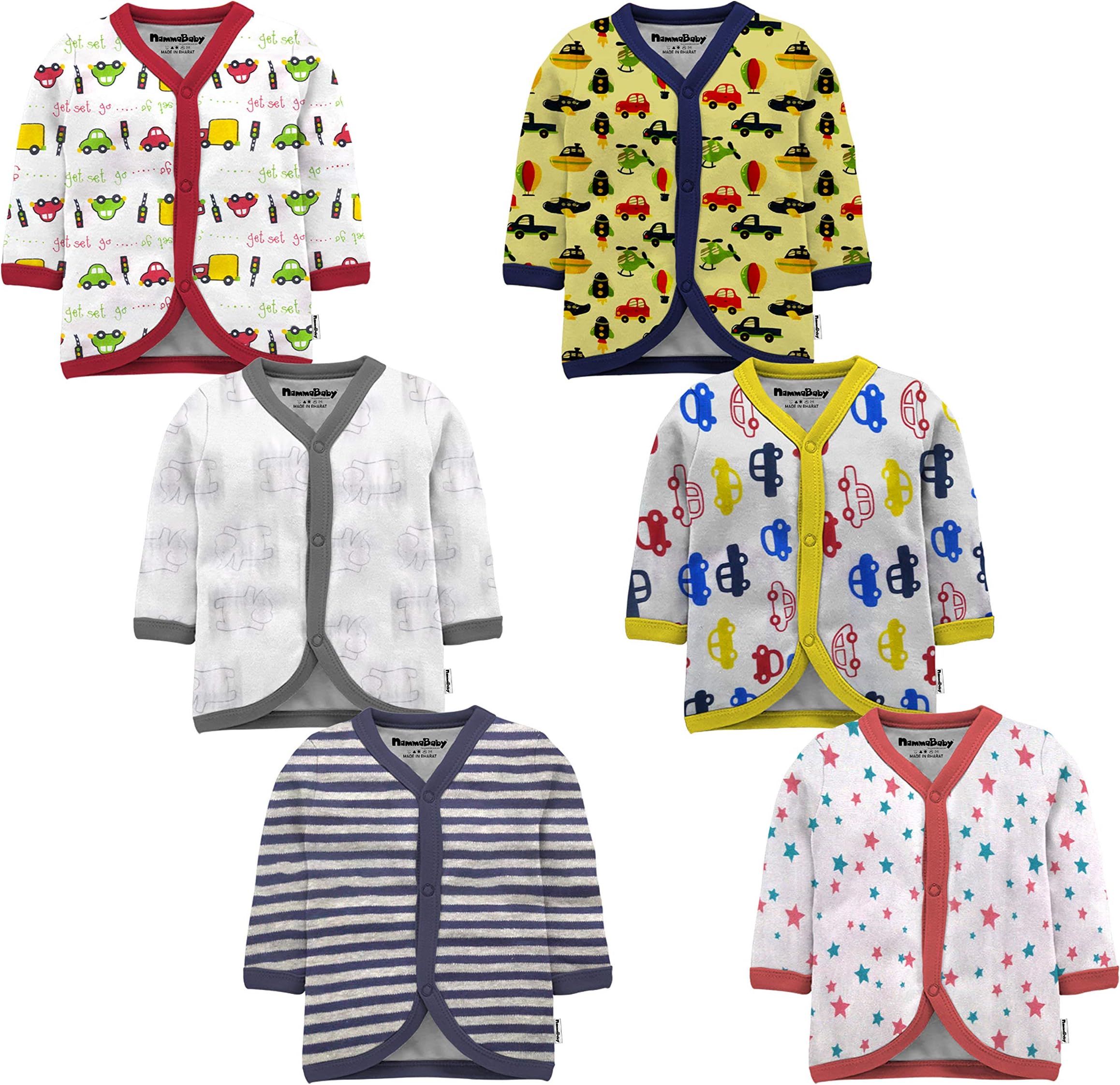 Tinchuk Baby Boy's & Baby Girl's Printed T-Shirt/Jhabla/Nightsuits with Assorted Prints- Multi-Pack