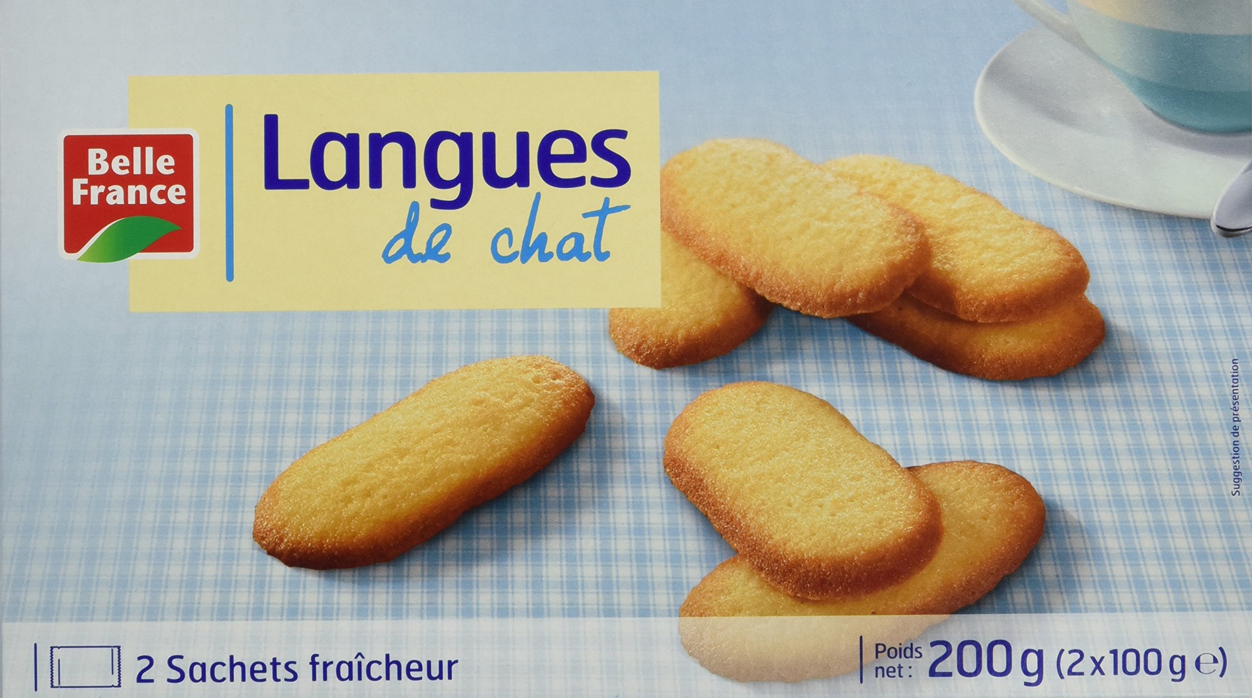 Belle France Langues de Chat 12 Paquet 200 g - Lot de 6