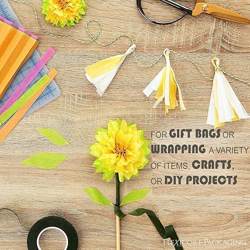 Miniatura 5 de Papel de seda para regalo Flexicore Packaging, tamaño 38x50 centímetros, libre de ácido, en paquetes, manualidades, hazlo tú mismo.
