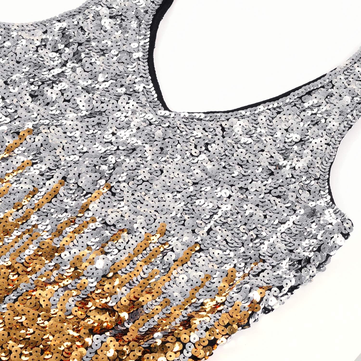MANER Women's Sequin Dress Sparkly Glitter V-Neck Sleeveless Party Club Cocktail Tank Dress - Image 5