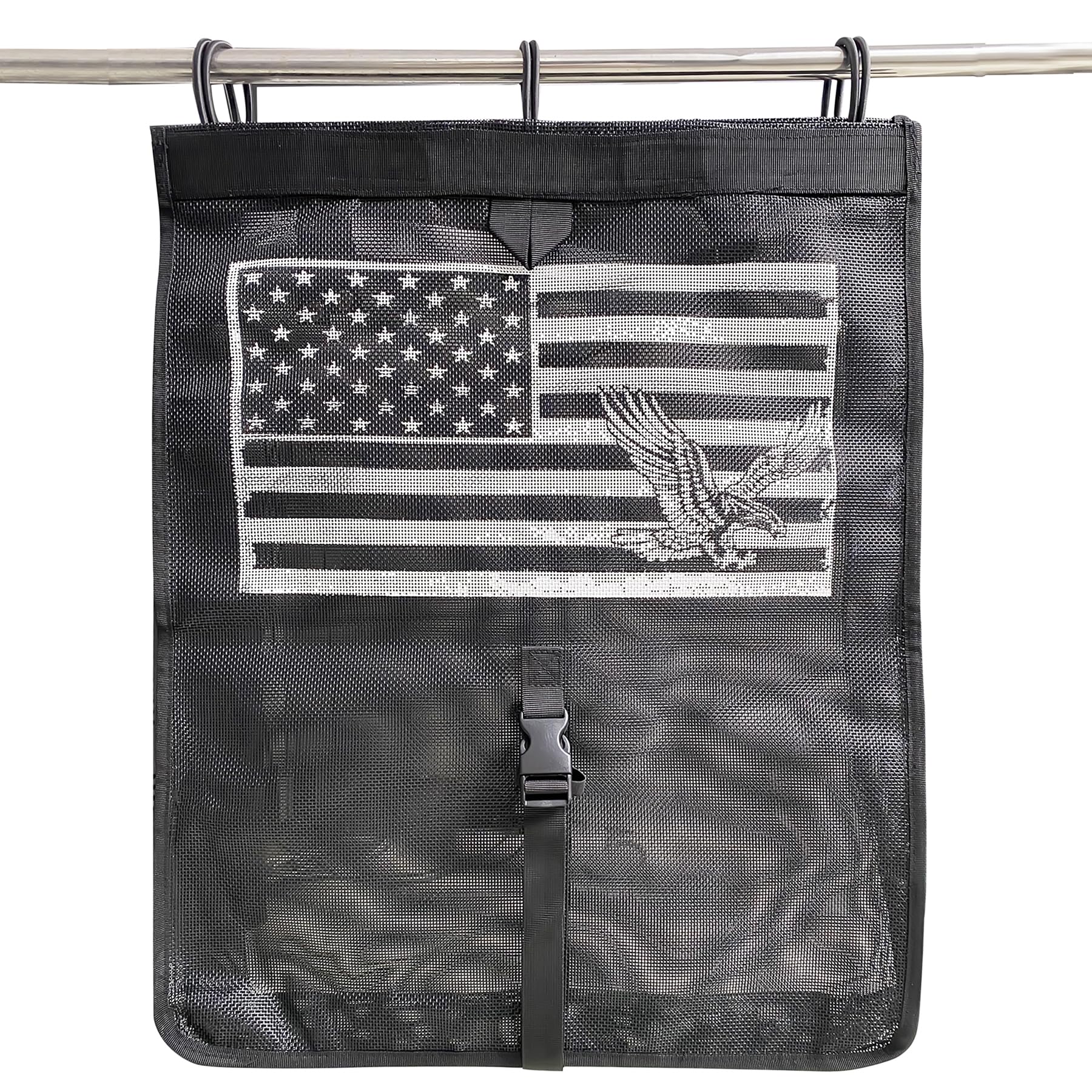 C CLINK Universal ATV UTV Trash Sack Storage Bag Trash Sack Mesh Large Trash Bag Boat Trash Bag Portable Boat Trash Can Sandbar RV or Camping(American