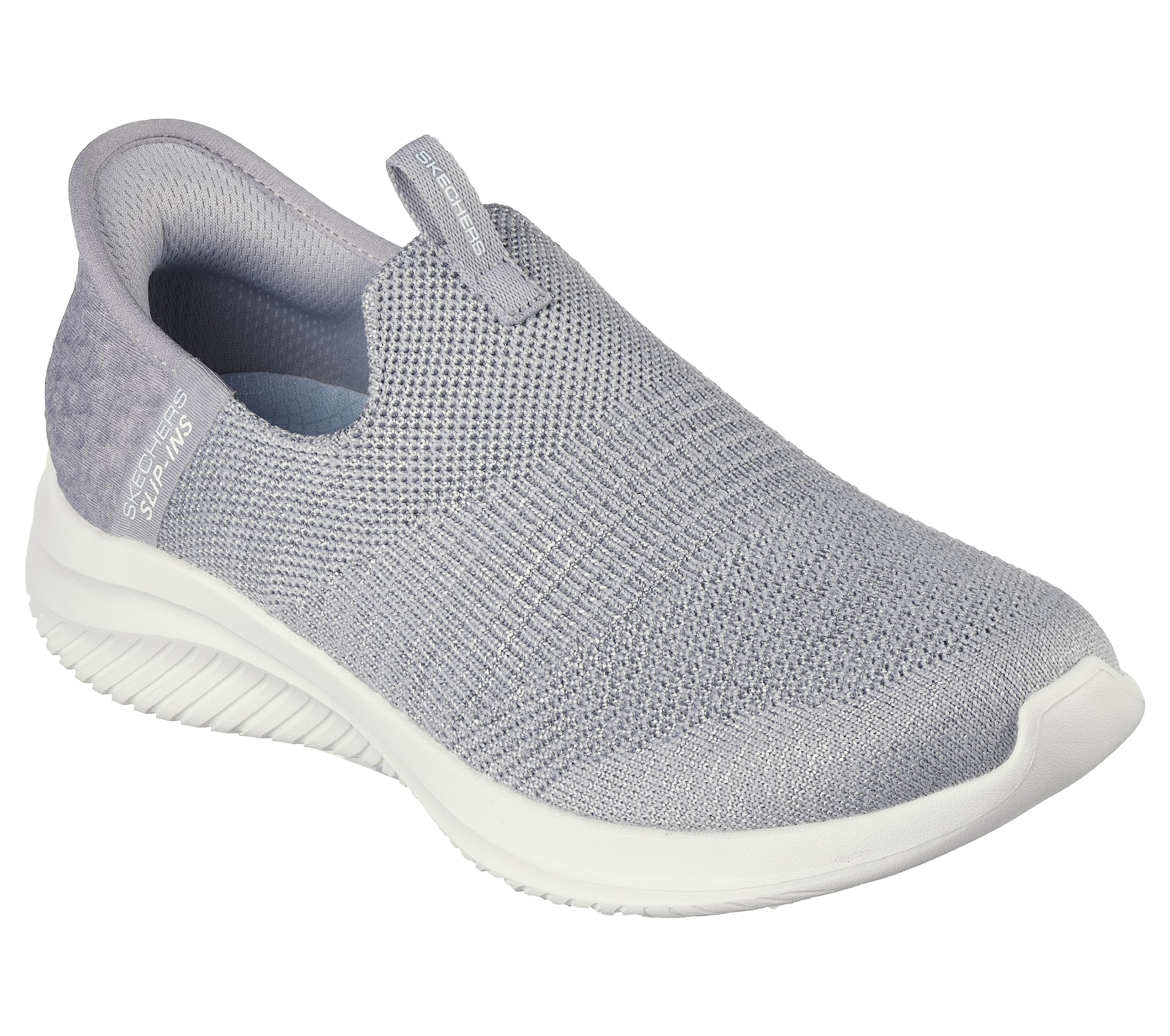 Skechers Women's Ultra Flex 3.0 Smooth Step Sneaker, Light Grey Knit Jersey Trim, 4.5 UK