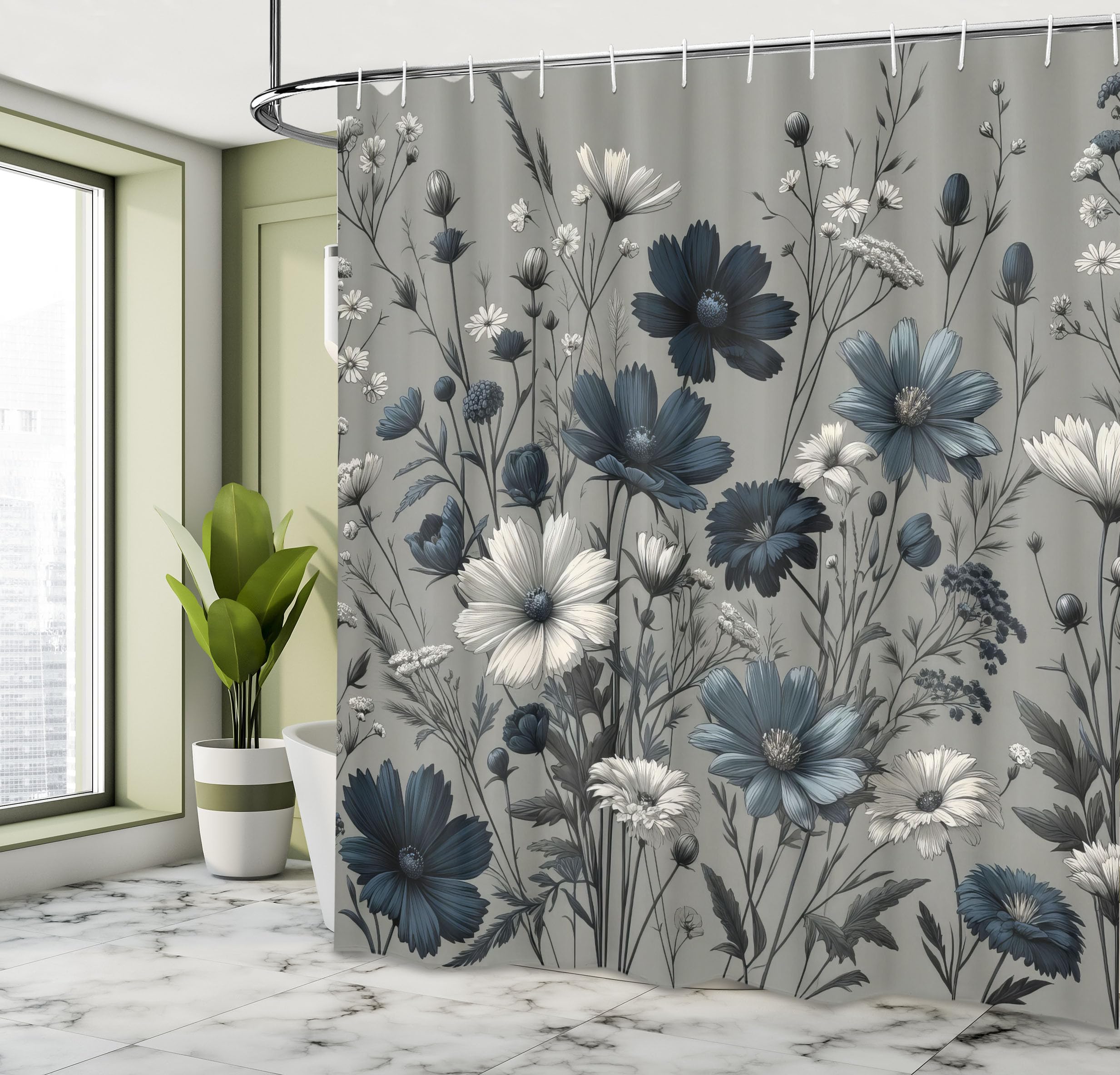 Pinroote Cortina De Ducha De Girasol, Cortinas De Ducha Para Baño, Juego De  Cortina De Ducha De Tela Impermeable Con 12 Ganchos, Diseño De Mariposas Y  Verano, Hojas De Eucalipto Botánicas, image size:2466x2368
