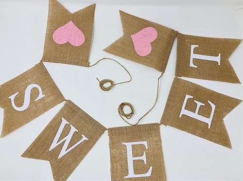 Miniatura 3 de Cartel de arpillera para bebé niña para decoración de baby shower y fiesta de revelación de género (corazones rosa claro)