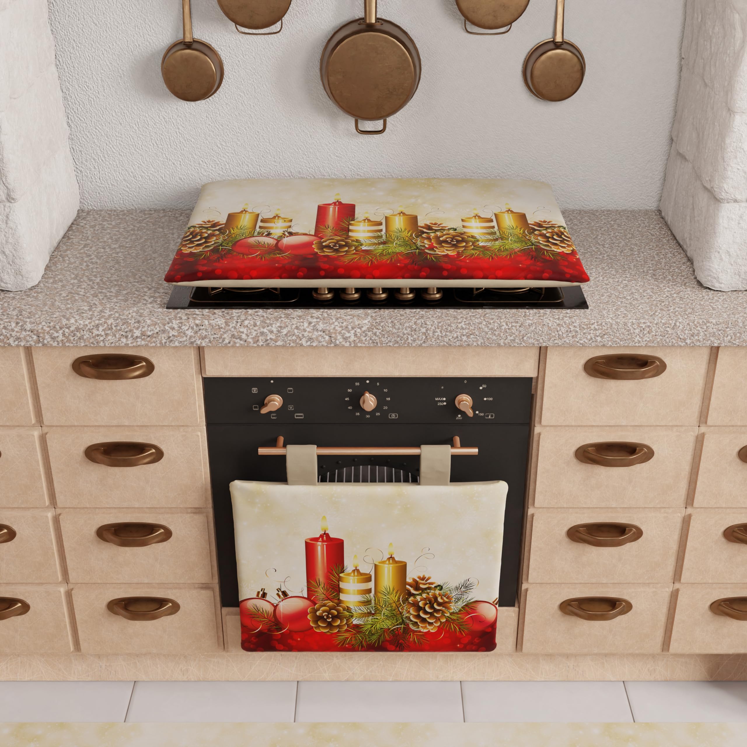 PETTI Copriforno Natalizio Artigianale Italiano 40x50 Cm - Ghirlanda Per Decorare La Cucina