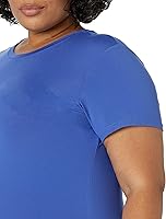 Vista 29 de Yaxa Essentials Camiseta de manga corta con cuello redondo para mujer, de secado rápido, para entrenamiento, gimnasio, paquete múltiple Tinte