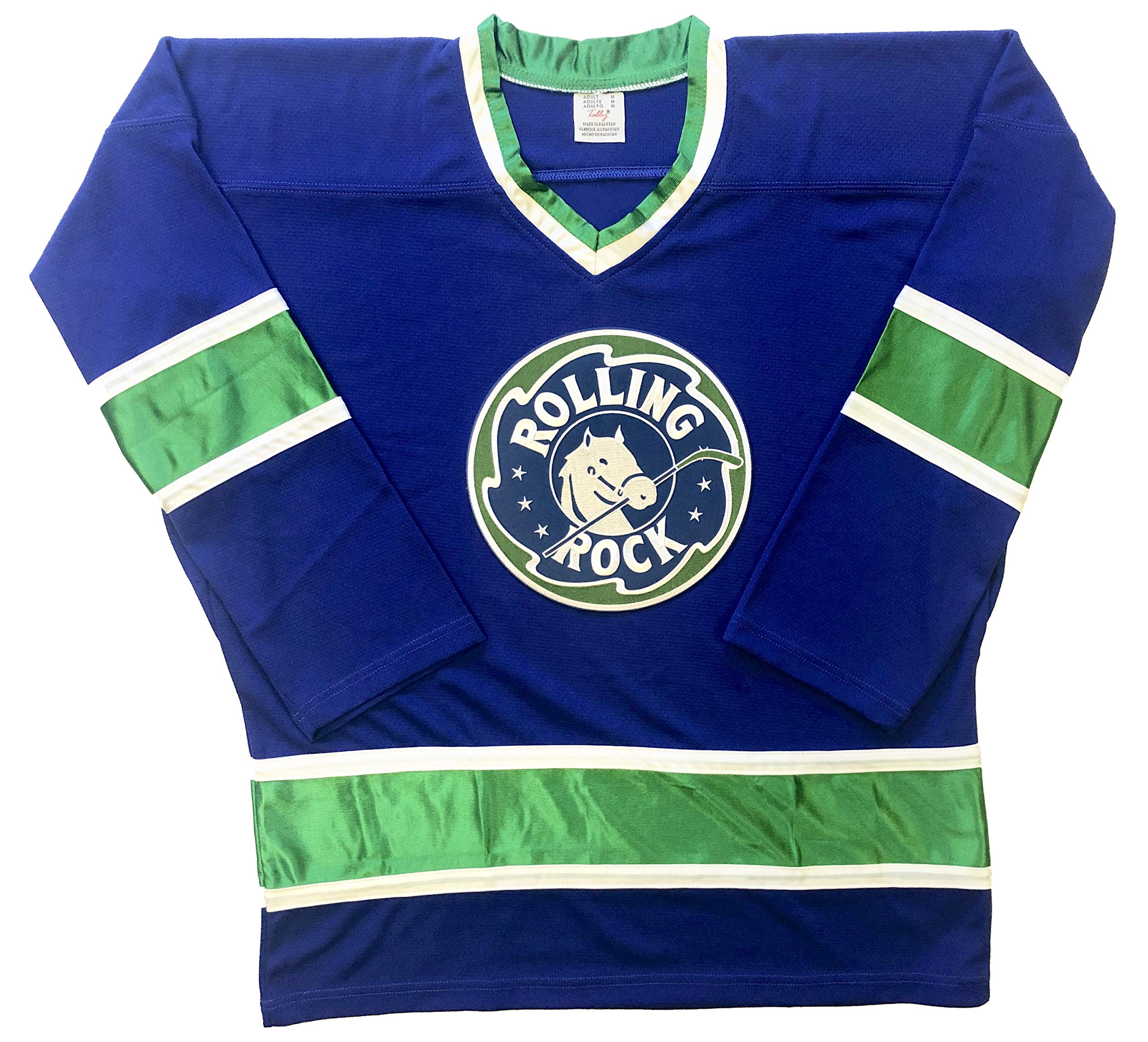 Rolling Rock Hockey Jerseys - We are Ready to Customize with Your Name and Number (Blue, Adult Goalie Cut)