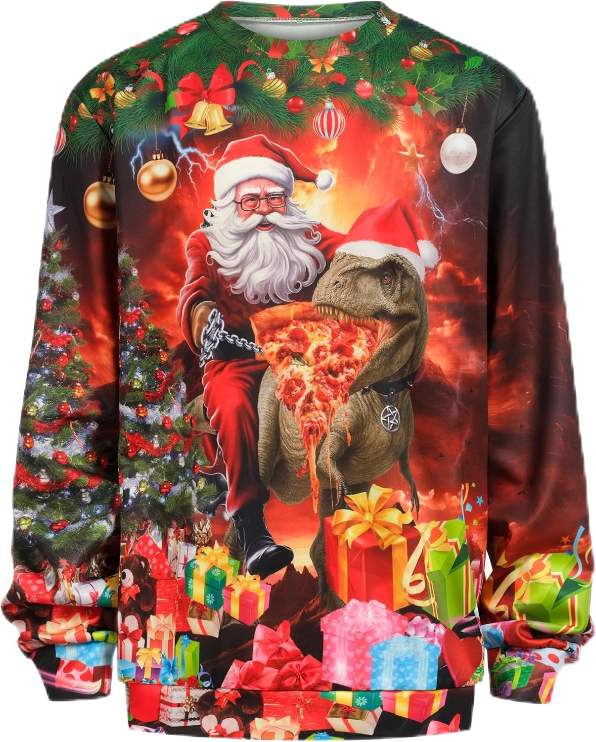 Ugly Christmas Sweatshirt for Men Women Funny 3D Print Pullover Long Sleeve Xmas Sweater Shirt