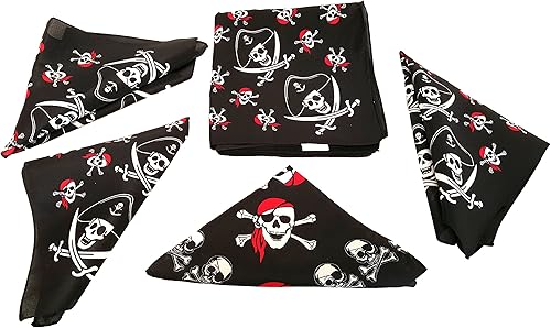 Bandana pirata para niños o adultos (12 pañuelos piratas)