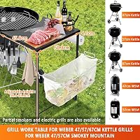 GFTIME Grill Oldalsó Asztal Weber Kettle és Smokey Mountain Grillhez 2
