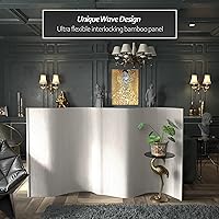 Vista 2 de Red Lantern Pantalla de onda de bambú corta de 4 pies - Blanco