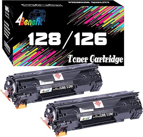 4Benefit (juego de 2) compatibles con 126 128 cartuchos de tóner Canon126 Canon128 126128 CRG-126 CRG-128 negro 2PK repuesto para HP Laser-Jet L190
