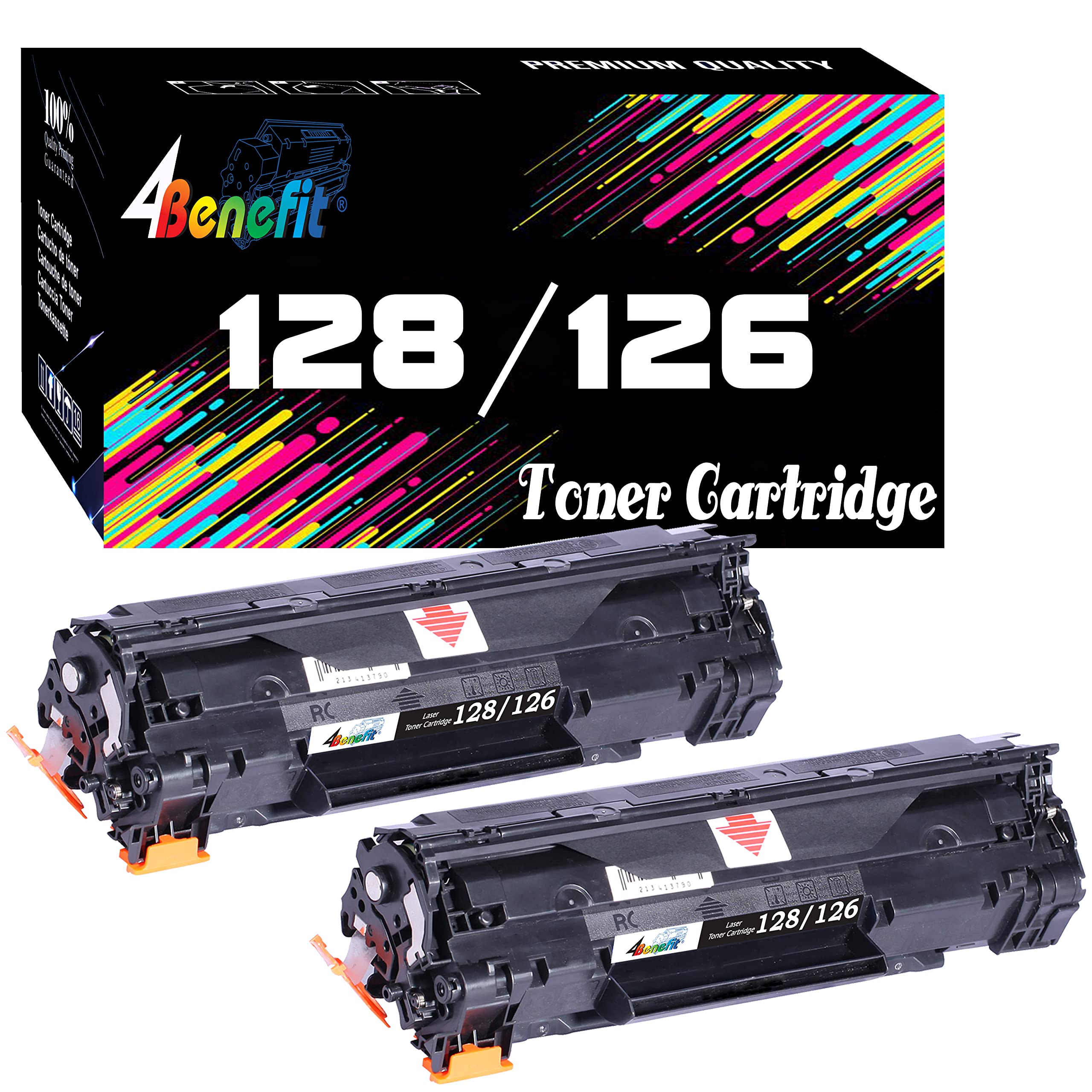 4Benefit (Set of 2 Compatible for 126 128 Toner Cartridge Canon126 Canon128 126/128 CRG-126 CRG-128 Black 2PK Replacement for HP Laser-Jet L190 L100 D550 D530 MF4880DW MF4770N Laser Printer