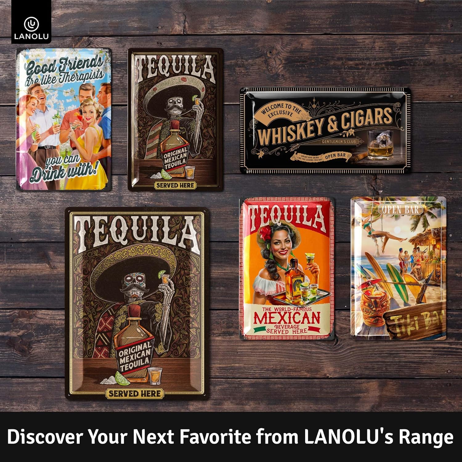 Vintage Tin Sign Tiki Bar Decor, Bar Signs, 12x8 - Image 6