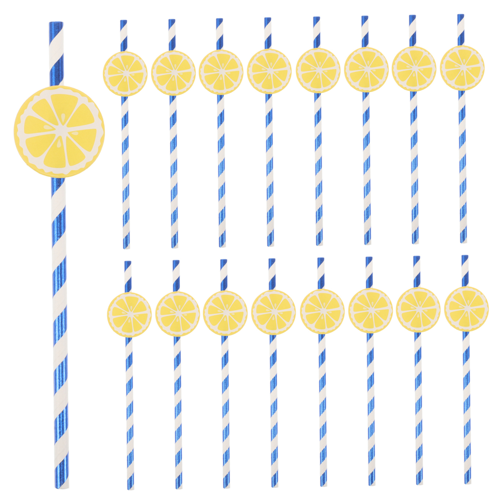 Pitillos de papel azul Zerodeko 19.5 cm 50 piezas miniatura 7