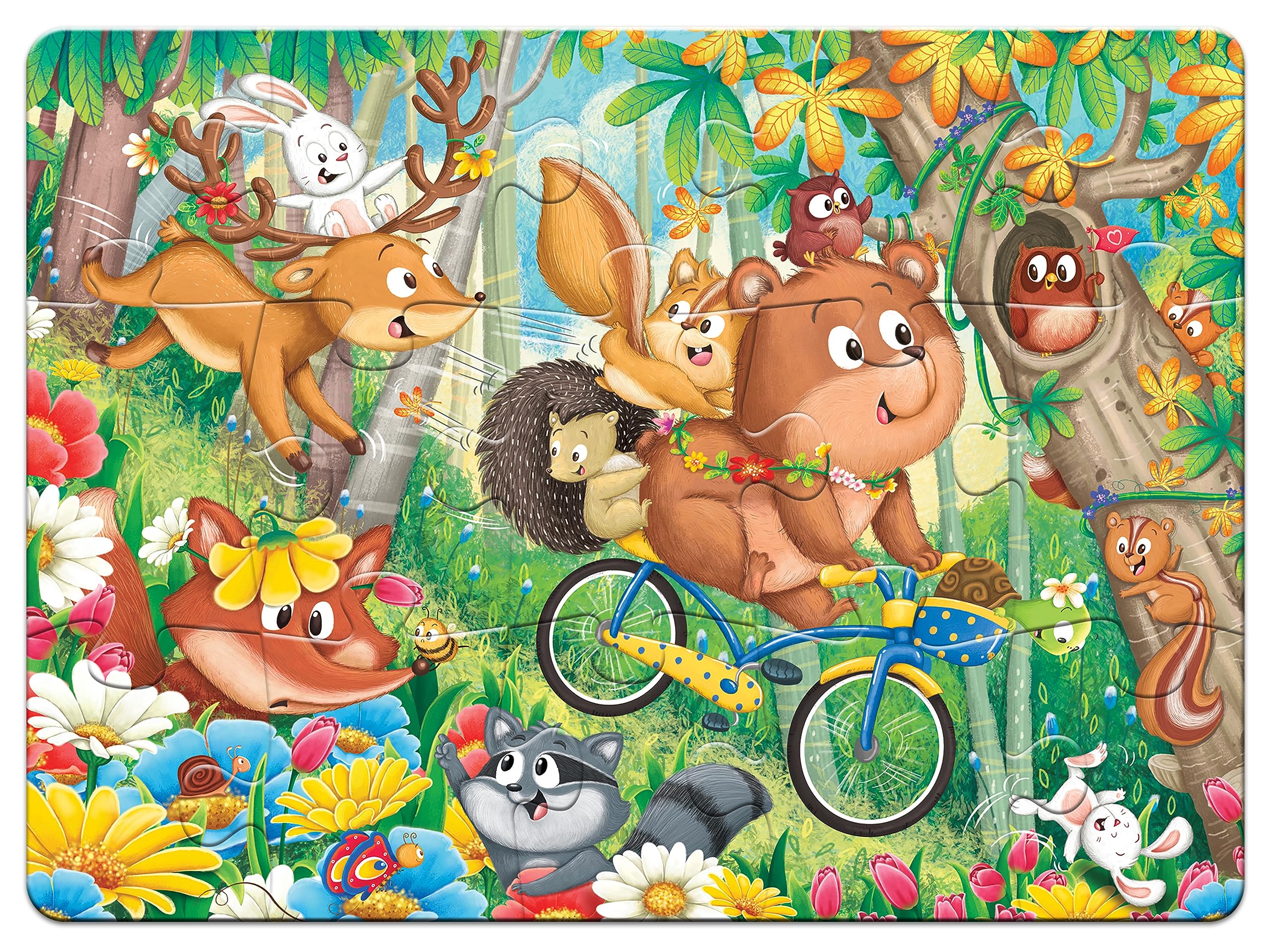 Frank Woodland Mischief Floor Jigsaw Puzzle for Kids | Puzzle Games & Educational Toys | Boosts Imagination, Coordination | Puzzles for Kids for Age 3, 4, 5, 6, 7 | Gifts for Girls & Boys- 15 Pcs