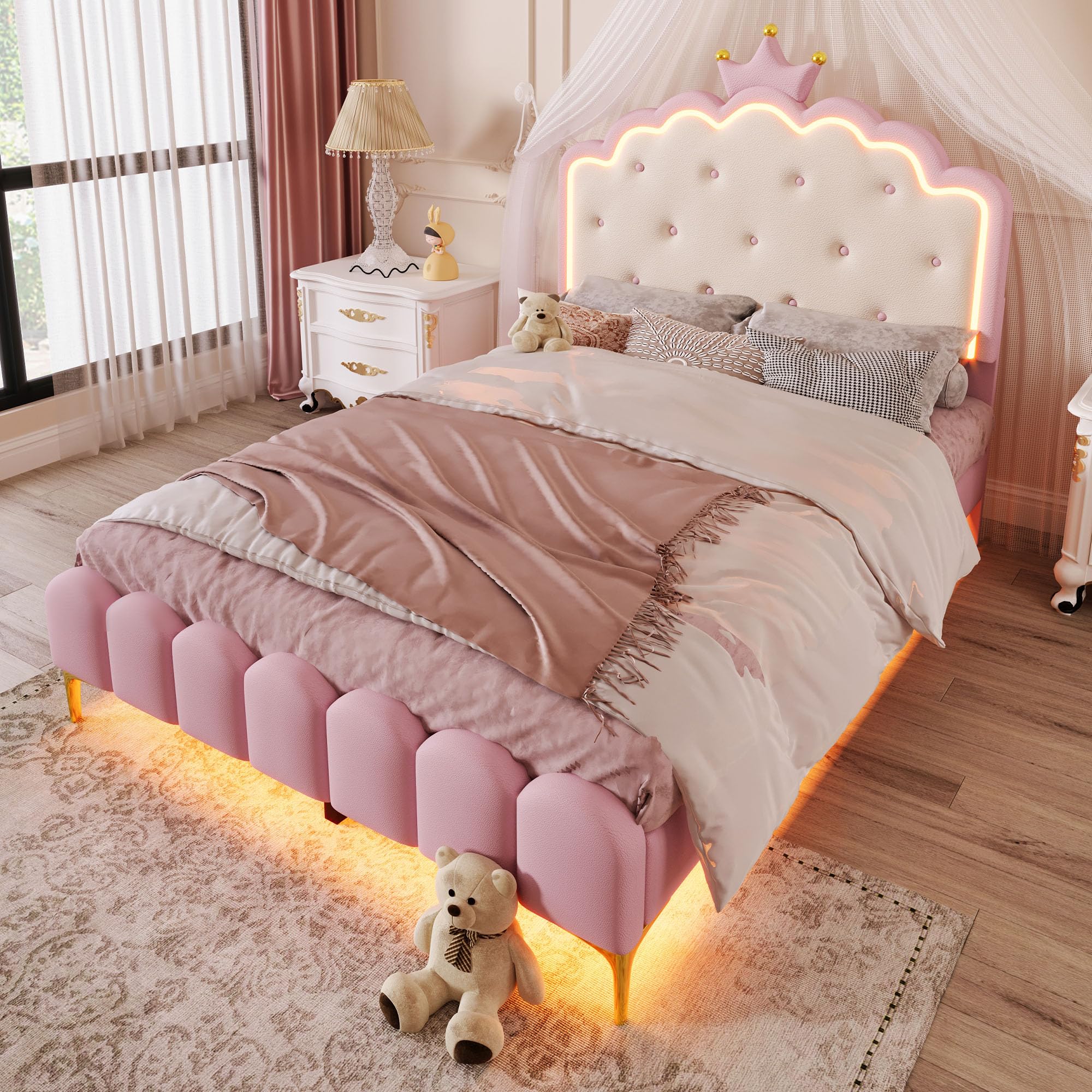 Lit Enfant "carrosse" Paris Prix – 90x200cm – Rose – Sans Matelas (occasion)