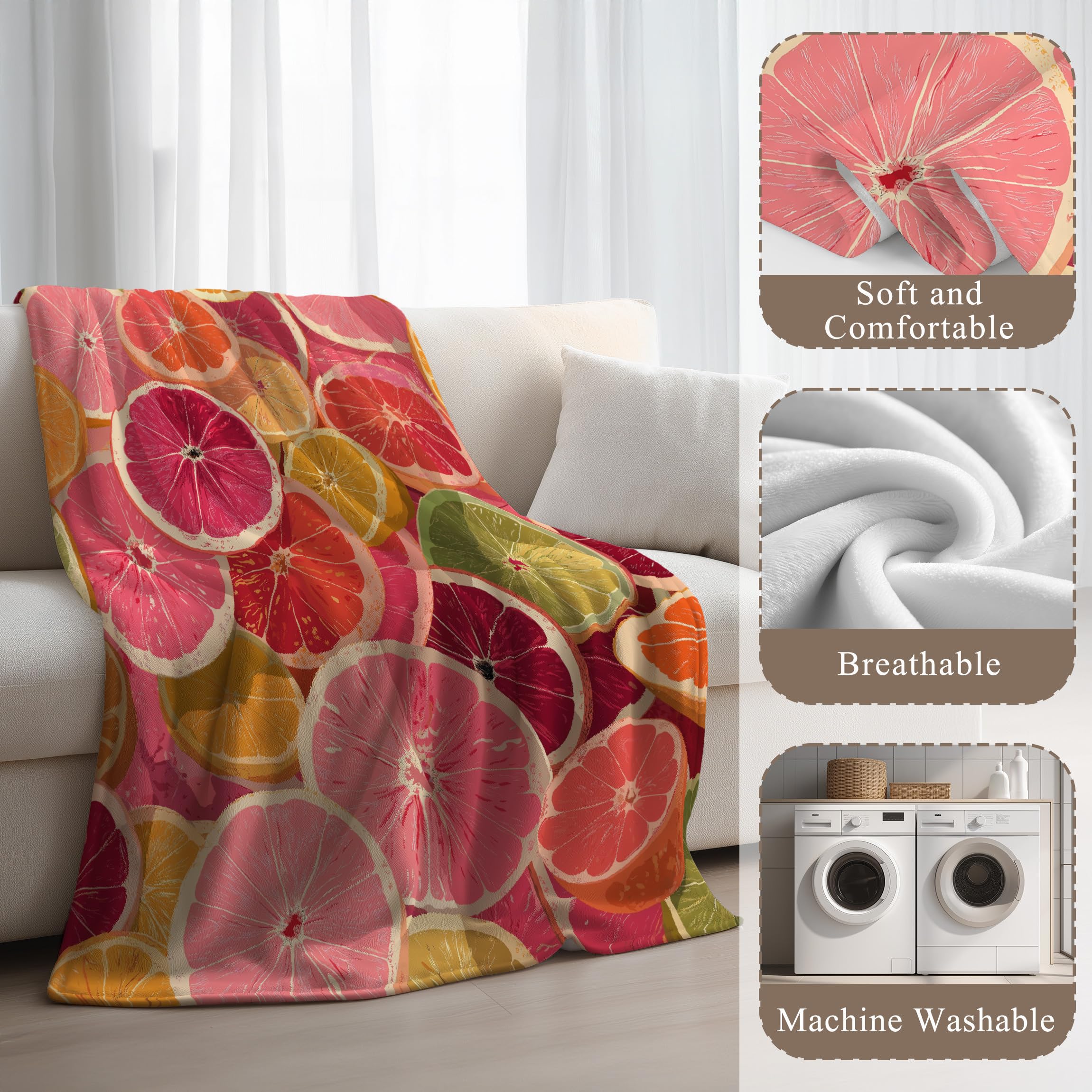 Genérico Manta de Franela Invierno para Sofá y Sillón 220 x 270 cm - Cobijas de Regalo para Mujer y Hombre - Verano Cítricos Limón Fresco Decorazione Della Casa - Rosa Manta Grande