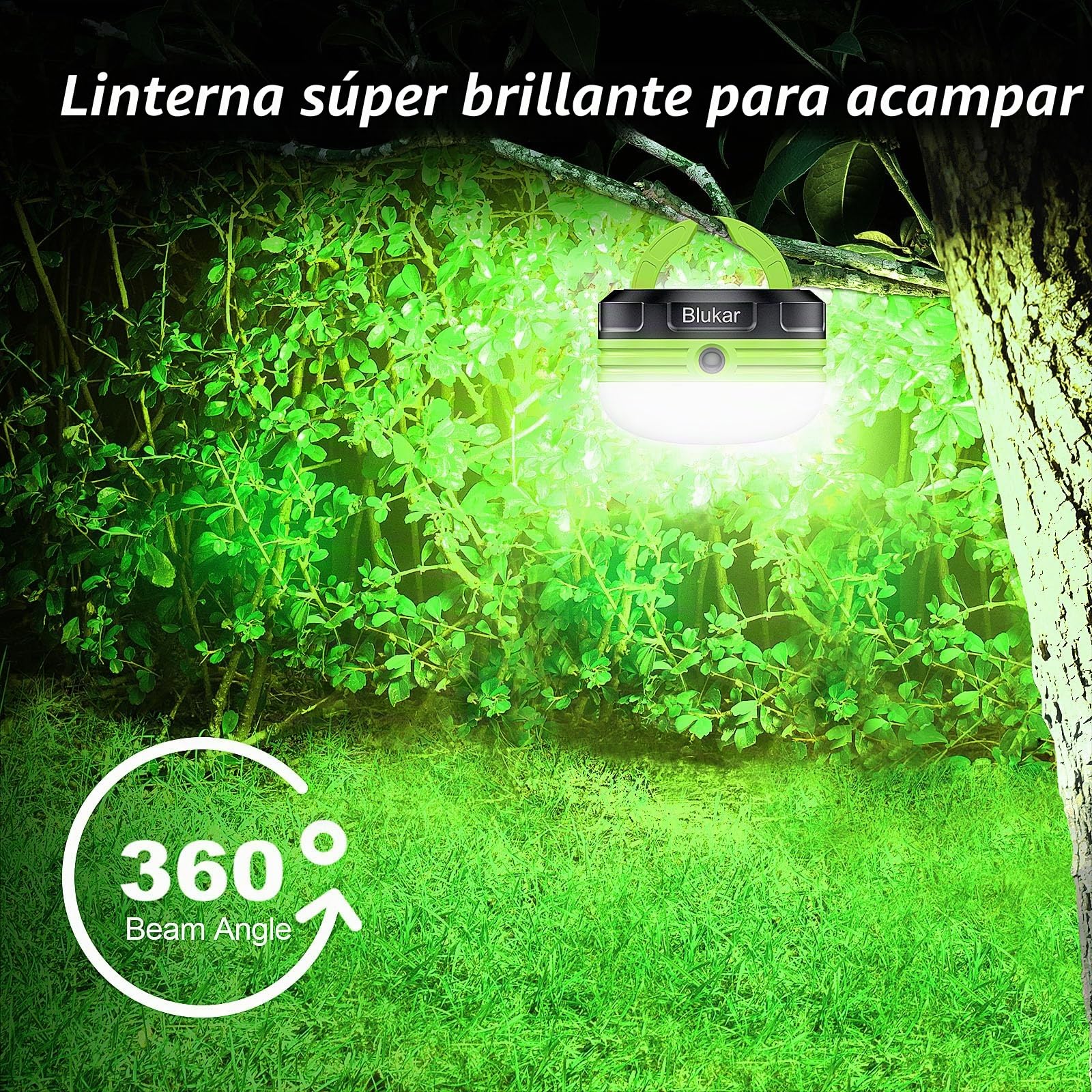 Blukar Lámpara Camping, Linterna Camping Portátil , Linterna de Camping LED con 3 Modos de lluminación y Super Imán para Camping, Senderismo, Pesca