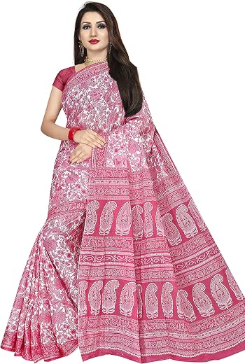 TAMAIRA FASHION Women's Plain Weave Pure Cotton Saree Without Blouse Piece (AB18_Parent)