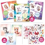 Sticker Habiller Kitten - Livre d'activités pour enfants Apprendre le design de mode pour chaton avec guides et 300+ Stickers Réutilisables. Cadeau pour les Filles Ages 5,6,7,8