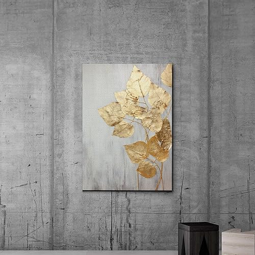 Miniatura 6 de Original Ginkgo biloba Print On Canvas, Modern Textured Gold Wall Art, Abstract Gold Leaves Print, Living room Wall Decor, Modern Home Decor, Decor