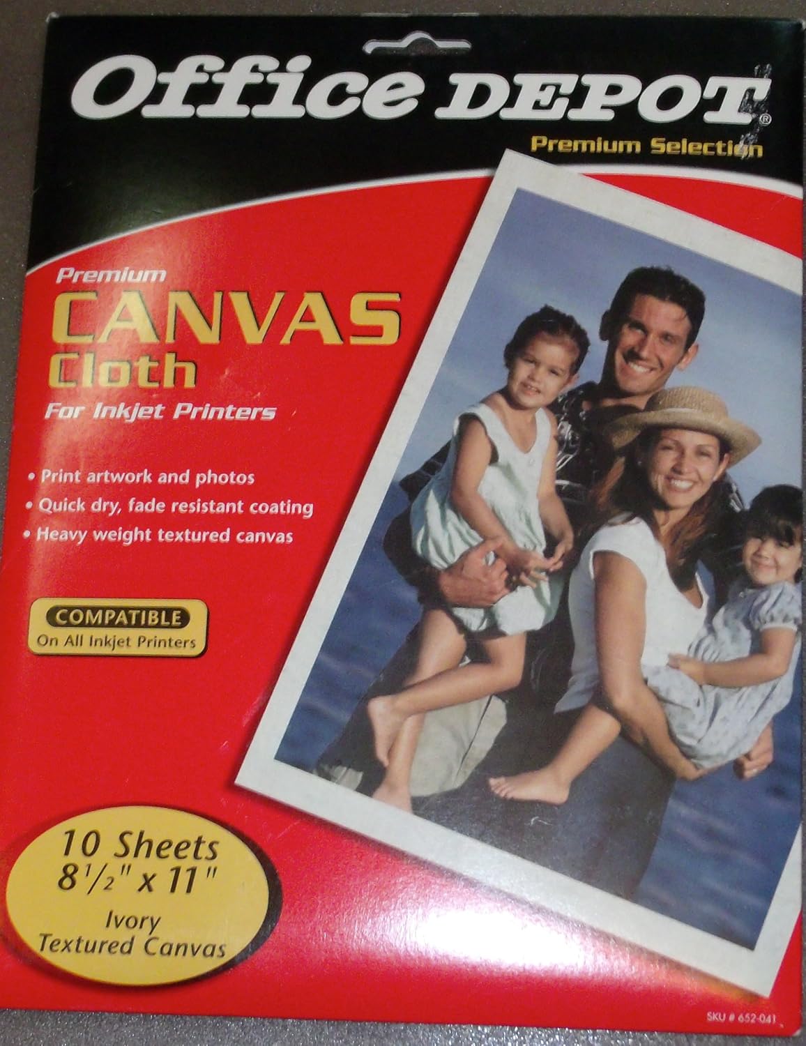 Office Depot(R) Inkjet Canvas Cloth Paper, Pack Of 10