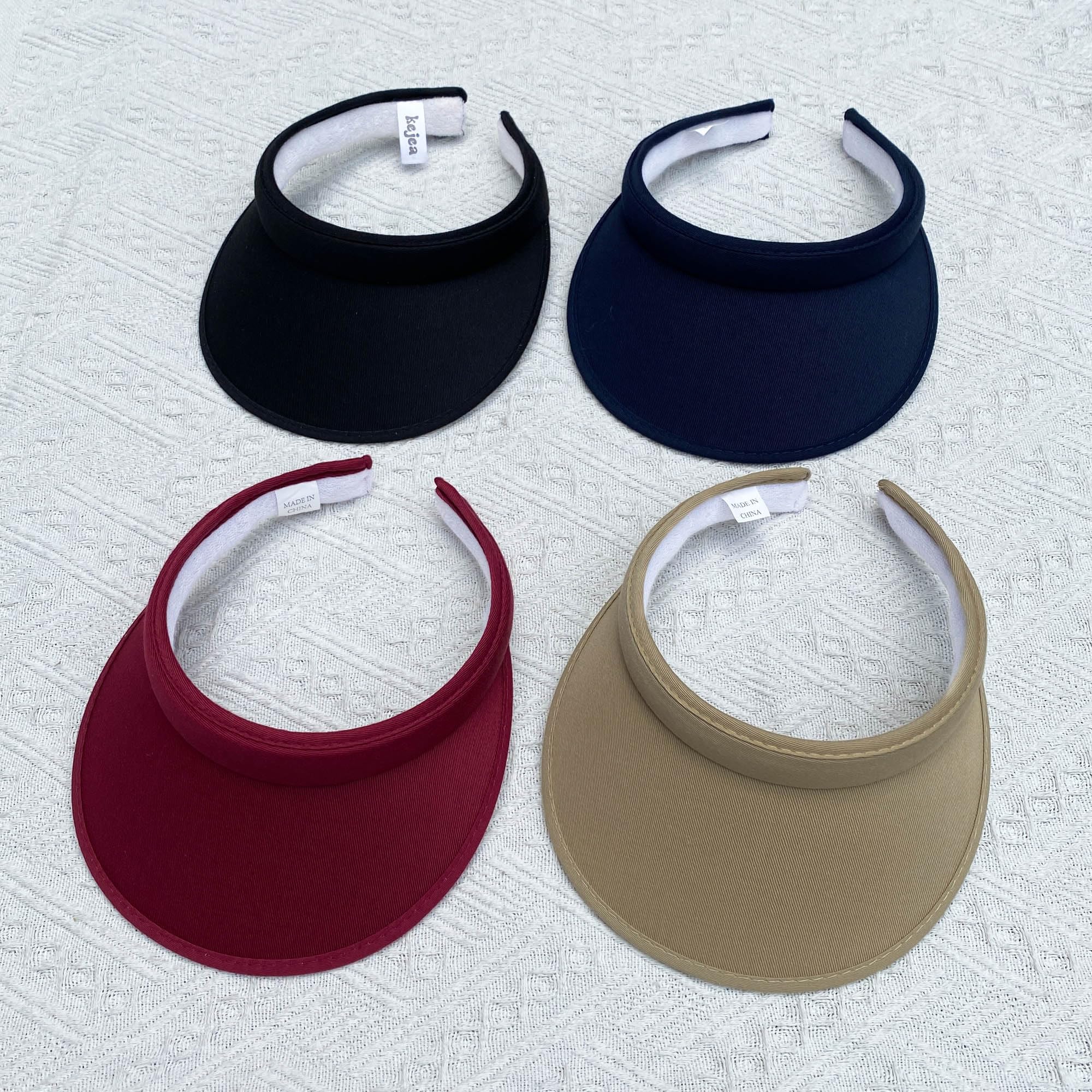 Paquete de 4 sombreros de visera para mujeres y hombres, de algodón, con clip, de ala ancha, para deportes al aire libre, golf, playa, viajes, tenis