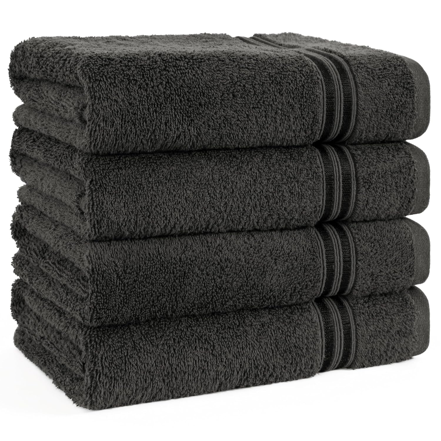 Set of 4 Bath Towels, 100% Cotton, Premium Quality, Large, 50 x 100 cm Towel, Soft Absorbent, Quick Drying Hand Towel, Anthracite – Bild 8